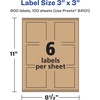 image:imageAvery Kraft Brown Square Labels Sure Feed Technology 3 x 3 90 Kraft Brown Labels PrinttoTheEdge LaserInkjet Printable600 labels