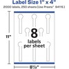 image:imageAvery Matte White Lollipop Labels Sure Feed Technology 1 x 4 200 White Labels PrinttoTheEdge Permanent Adhesive LaserInkjet Printable2 000 labels