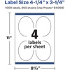 image:imageAvery Matte White Oval Labels Sure Feed Technology 425 x 325 100 Matte White Printable Labels1 000 Labels