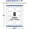 image:imageAvery Matte White Scalloped Rectangle Labels Sure Feed Technology 2 x 3 200 Matte White Printable Labels800 Labels