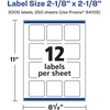 image:imageAvery Matte White Square Labels Sure Feed Technology 218 x 218 300 Matte White Printable Labels3 000 Labels