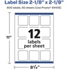 image:imageAvery Matte White Square Labels Sure Feed Technology 218 x 218 300 Matte White Printable Labels600 Labels