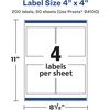 image:imageAvery Matte White Square Labels Sure Feed Technology 4 x 4 100 Matte White Printable Labels200 Labels