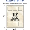 image:imageAvery Pearlized Ivory Square Labels Sure Feed Technology PrinttoTheEdge 2 x 2 120 Pearlized Ivory Labels LaserInkjet Printable1 200 labels