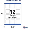 image:imageAvery Printable Blank Square Labels 2 x 2 Glossy Crystal Clear 120 Customizable Labels 22853Labels