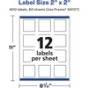 image:imageAvery Printable Durable White Square Labels Sure Feed Technology 2 x 2 PrinttotheEdge Waterproof Labels Laser amp PigmentBased Inkjet Compatible 120 Total600 labels