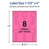 image:imageAvery Printable Lollipop Labels Sure Feed Technology 112 x 4 Bright Pink Labels PrinttoTheEdge LaserInkjet Printable 80 Total Great for Jars and Baking Seal Stickers160 labels