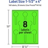 image:imageAvery Printable Lollipop Labels Sure Feed Technology 112 x 4 Neon Green Labels PrinttoTheEdge LaserInkjet Printable 320 Total Great for Jars and Baking Seal Stickers160 labels