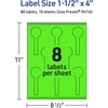 image:imageAvery Printable Lollipop Labels Sure Feed Technology 112 x 4 Neon Green Labels PrinttoTheEdge LaserInkjet Printable 320 Total Great for Jars and Baking Seal Stickers80 labels