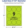image:imageAvery Printable Round Scalloped Labels Sure Feed Technology 212 Diameter Bright Green Labels PrinttoTheEdge LaserInkjet Printable 90 Total Great for Mailing Seals and Candles720 labels