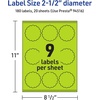 image:imageAvery Printable Round Scalloped Labels Sure Feed Technology 212 Diameter Bright Green Labels PrinttoTheEdge LaserInkjet Printable 90 Total Great for Mailing Seals and Candles180 labels