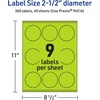 image:imageAvery Printable Round Scalloped Labels Sure Feed Technology 212 Diameter Bright Green Labels PrinttoTheEdge LaserInkjet Printable 90 Total Great for Mailing Seals and Candles360 labels