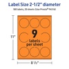 image:imageAvery Printable Round Scalloped Labels Sure Feed Technology 212 Diameter Bright Orange Labels PrinttoTheEdge LaserInkjet Printable 90 Total Great for Mailing Seals and Candles180 labels