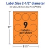image:imageAvery Printable Round Scalloped Labels Sure Feed Technology 212 Diameter Bright Orange Labels PrinttoTheEdge LaserInkjet Printable 90 Total Great for Mailing Seals and Candles360 labels