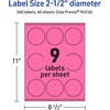 image:imageAvery Printable Round Scalloped Labels Sure Feed Technology 212 Diameter Bright Pink Labels PrinttoTheEdge LaserInkjet Printable 90 Total Great for Mailing Seals and Candles360 labels