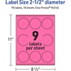 image:imageAvery Printable Round Scalloped Labels Sure Feed Technology 212 Diameter Bright Pink Labels PrinttoTheEdge LaserInkjet Printable 90 Total Great for Mailing Seals and Candles90 labels