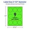 image:imageAvery Printable Round Scalloped Labels Sure Feed Technology 212 Diameter Neon Green Labels PrinttoTheEdge LaserInkjet Printable 90 Total Great for Mailing Seals and Candles720 labels