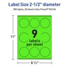 image:imageAvery Printable Round Scalloped Labels Sure Feed Technology 212 Diameter Neon Green Labels PrinttoTheEdge LaserInkjet Printable 90 Total Great for Mailing Seals and Candles180 labels