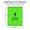 image:imageAvery Printable Round Scalloped Labels Sure Feed Technology 212 Diameter Neon Green Labels PrinttoTheEdge LaserInkjet Printable 90 Total Great for Mailing Seals and Candles90 labels