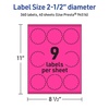 image:imageAvery Printable Round Scalloped Labels Sure Feed Technology 212 Diameter Neon Magenta Labels PrinttoTheEdge LaserInkjet Printable 180 Total Great for Mailing Seals and Candles360 labels