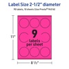 image:imageAvery Printable Round Scalloped Labels Sure Feed Technology 212 Diameter Neon Magenta Labels PrinttoTheEdge LaserInkjet Printable 180 Total Great for Mailing Seals and Candles90 labels