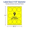 image:imageAvery Printable Round Scalloped Labels Sure Feed Technology 212 Diameter Neon Yellow Labels PrinttoTheEdge LaserInkjet Printable 90 Total Great for Mailing Seals and Candles720 labels