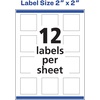 image:imageAvery Square Labels Sure Feed Technology 2 x 2 120 Glossy White Labels 364761 200 labels