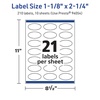 image:imageAvery TrueBlock Matte White Oval Labels Sure Feed Technology 118 x 214 210 Matte White Labels PrinttoTheEdge LaserInkjet Printable Great for Packaging and Product Merchandising210 labels
