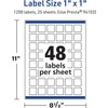 image:imageAvery TrueBlock Matte White Square Labels Sure Feed Technology 1 x 1 480 Matte White Labels PrinttoTheEdge LaserInkjet Printable Great for Product Merchandising Stickers1 200 labels