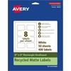 image:imageAvery EcoFriendly Matte White Recycled Rectangle Scalloped Labels 2 x 3 PrinttoTheEdge Matte White Labels Permanent Adhesive LaserInkjet Printable 400 Total400 labels
