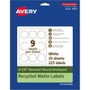 image:imageAvery EcoFriendly Matte White Recycled Round Scalloped Labels 25 Diameter PrinttoTheEdge Matte White Labels Permanent Adhesive LaserInkjet Printable 90 Total225 labels