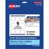 image:imageAvery Glossy Clear Round Scalloped Labels Sure Feed Technology 25 Diameter 225 Glossy Clear Labels PrinttoTheEdge LaserInkjet Printable90 labels
