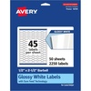 image:imageAvery Glossy White Barbell Labels Sure Feed Technology 05 x 25 450 Glossy White Labels Permanent Adhesive LaserInkjet Printable2 250 labels