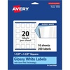 image:imageAvery Glossy White Square Labels Sure Feed Technology 15 x 15 200 Glossy White Labels PrinttoTheEdge Permanent Adhesive LaserInkjet Printable200 labels