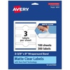 image:imageAvery Matte Clear Wraparound Band Labels Sure Feed Technology 238 x 8 Cigar Band Labels 30 Total LaserInkjet Printable300 labels