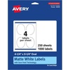 image:imageAvery Matte White Oval Labels Sure Feed Technology 425 x 325 100 Matte White Printable Labels1 000 Labels