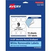 image:imageAvery Matte White Removable Round Scalloped Labels Sure Feed Technology PrinttoTheEdge 25 Diameter 135 Removable Labels LaserInkjet Printable135 labels