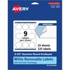 image:imageAvery Matte White Removable Round Scalloped Labels Sure Feed Technology PrinttoTheEdge 25 Diameter 135 Removable Labels LaserInkjet Printable225 labels