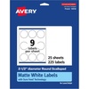 image:imageAvery Matte White Round Scalloped Labels Sure Feed Technology 25 Diameter 225 Matte White Printable Labels225 Labels