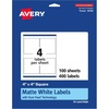 image:imageAvery Matte White Square Labels Sure Feed Technology 4 x 4 100 Matte White Printable Labels400 Labels
