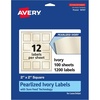 image:imageAvery Pearlized Ivory Square Labels Sure Feed Technology PrinttoTheEdge 2 x 2 120 Pearlized Ivory Labels LaserInkjet Printable1 200 labels