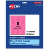 image:imageAvery Printable Lollipop Labels Sure Feed Technology 112 x 4 Bright Pink Labels PrinttoTheEdge LaserInkjet Printable 80 Total Great for Jars and Baking Seal Stickers80 labels