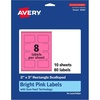 image:imageAvery Printable Rectangle Scalloped Labels Sure Feed Technology 2 x 3 Bright Pink Labels PrinttoTheEdge LaserInkjet Printable 80 Total Great for Mailing and Candles80 labels