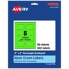 image:imageAvery Printable Rectangle Scalloped Labels Sure Feed Technology 2 x 3 Neon Green Labels PrinttoTheEdge LaserInkjet Printable 80 Total Great for Mailing and Candles640 labels