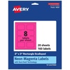 image:imageAvery Printable Rectangle Scalloped Labels Sure Feed Technology 2 x 3 Neon Magenta Labels PrinttoTheEdge LaserInkjet Printable 80 Total Great for Mailing and Candles160 labels