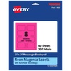 image:imageAvery Printable Rectangle Scalloped Labels Sure Feed Technology 2 x 3 Neon Magenta Labels PrinttoTheEdge LaserInkjet Printable 80 Total Great for Mailing and Candles320 labels