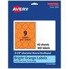 image:imageAvery Printable Round Scalloped Labels Sure Feed Technology 212 Diameter Bright Orange Labels PrinttoTheEdge LaserInkjet Printable 90 Total Great for Mailing Seals and Candles360 labels