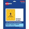 image:imageAvery Printable Round Scalloped Labels Sure Feed Technology 212 Diameter Bright Yellow Labels PrinttoTheEdge LaserInkjet Printable 90 Total Great for Mailing Seals and Candles90 labels