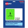 image:imageAvery Printable Round Scalloped Labels Sure Feed Technology 212 Diameter Neon Green Labels PrinttoTheEdge LaserInkjet Printable 90 Total Great for Mailing Seals and Candles90 labels