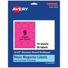 image:imageAvery Printable Round Scalloped Labels Sure Feed Technology 212 Diameter Neon Magenta Labels PrinttoTheEdge LaserInkjet Printable 180 Total Great for Mailing Seals and Candles90 labels